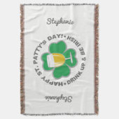 St. Patrick's Day aangepaste naam gooit deken (Voorkant Verticaal)