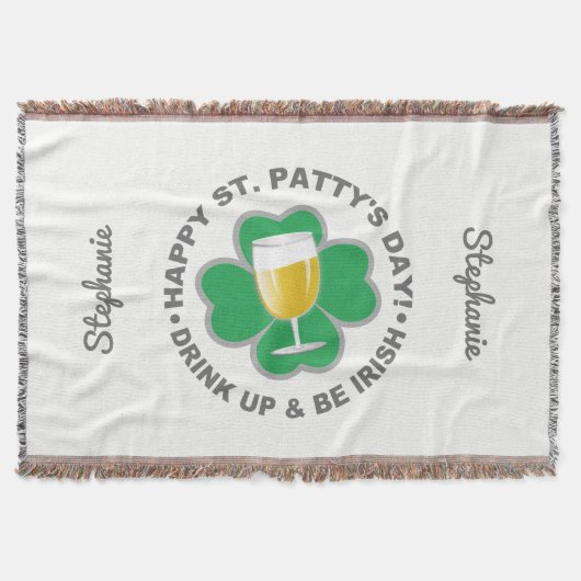 St. Patrick's Day aangepaste naam gooit deken (Voorkant)
