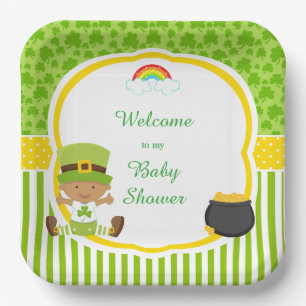 St Patrick's Day African American Boy Baby shower Papieren Bordje