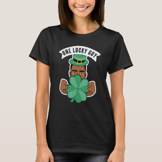 St Patricks Day African American Leprechaun One Lu T-shirt (Voorkant)