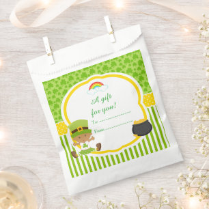 St Patrick's Day Afro-Amerikaans Meisje Baby showe Bedankzakje