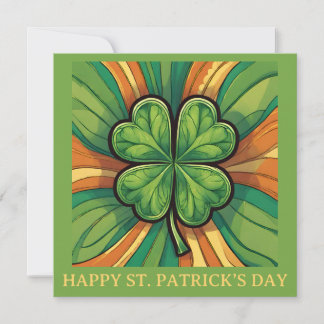 St. Patrick's Day AI Gegenereerde Vierbladige Klav Feestdagenkaart