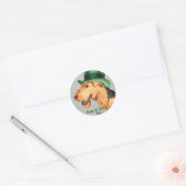 St. Patrick's Day Airedale Ronde Sticker (Envelop)