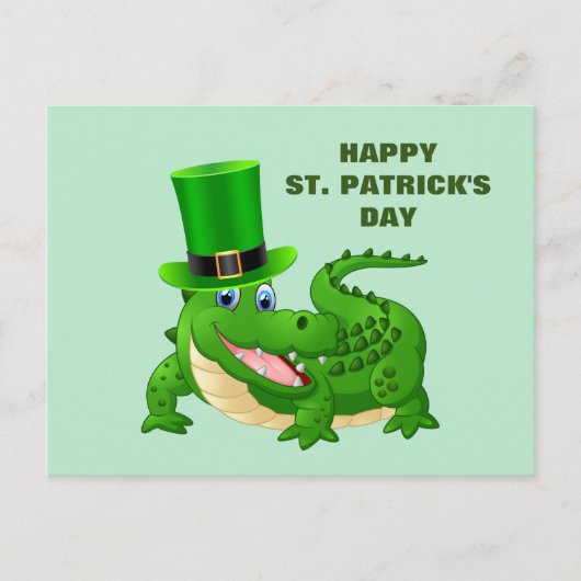 St. Patrick's Day Alligator Feestdagenkaart (Voorkant)