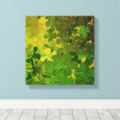 St. Patrick's Day and Good Luck ,  vierleaf klave Canvas Afdruk (Insitu (Houten vloer))