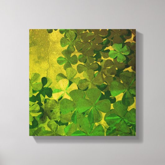 St. Patrick's Day and Good Luck ,  vierleaf klave Canvas Afdruk (Voorkant)