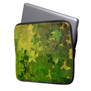 St. Patrick's Day and Good Luck , vierleaf klave Laptop Sleeve