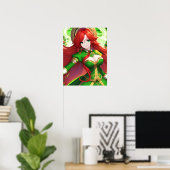 St. Patricks Day Anime Woman Poster (Thuiskantoor)
