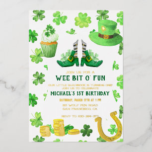 St. Patrick's Day Anniversaire Fête Invitation