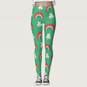 St. Patrick's Day Arc-en-ciel et Leggings Shamrock