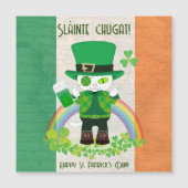 St. Patrick's Day avec une carte magnétique Chat c (Devant)