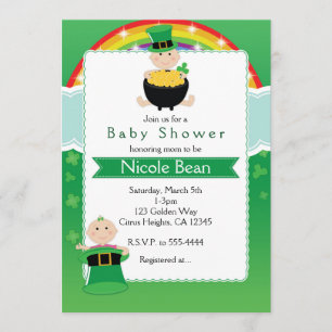 St. Patrick's Day Babies Baby Shower Uitnodiging