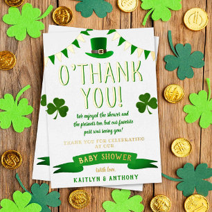 St. Patrick's Day Baby Shower Bedankt Echt Folie Uitnodiging