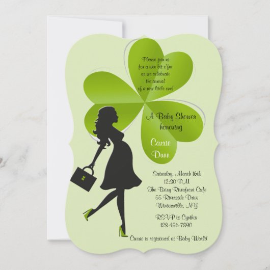 St. Patrick's Day Baby shower Invitation Kaart (Voorkant)