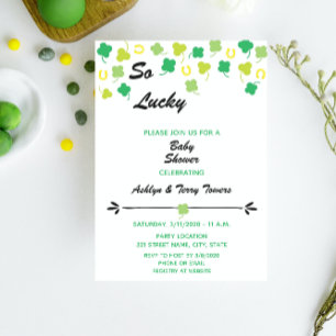 St. Patrick's Day Baby shower Uitnodiging