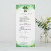 St. Patrick's Day babyshower spelkaart Menu (Staand voorkant)
