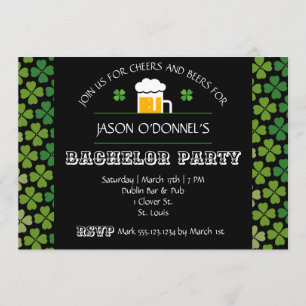 St. Patrick's Day Bachelor Party Invitation Kaart