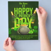 St. Patrick's Day Bar Party Event Flyer (Hand)