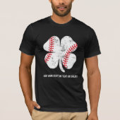 St Patrick's Day Baseball 4 Leaves Shamrock Clover T-shirt (Voorkant)