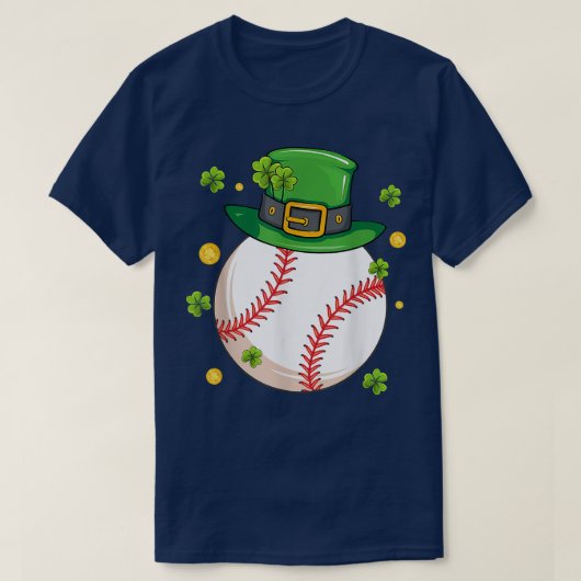 St Patrick's Day Baseball Lovers Lucky Leprechaun T-shirt (Design voorkant)