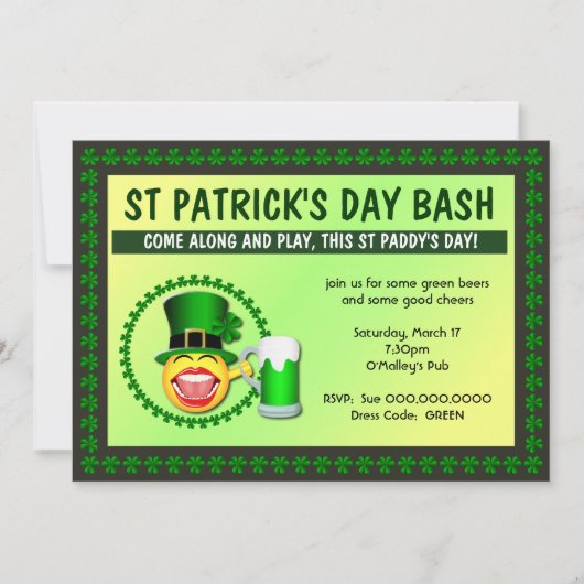 St Patrick's Day Bash Uitnodiging (Voorkant)