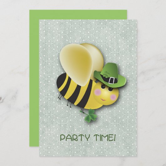 St. Patrick's Day BEE Invitation (Devant / Derrière)