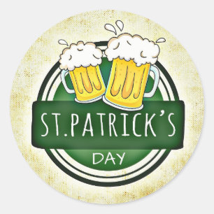 St Patricks Day Beer Cheers Ronde Sticker