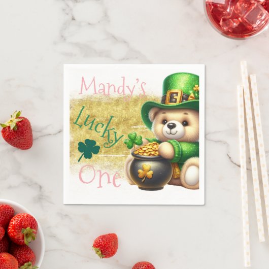 St.Patrick's Day Beer Gold Verjaardag Lucky One Servet (Insitu)