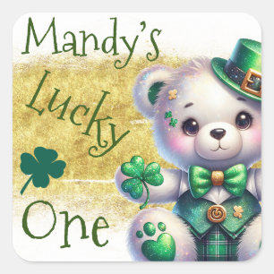 St.Patrick's Day Beer Groene Verjaardag Geluksvoge Vierkante Sticker