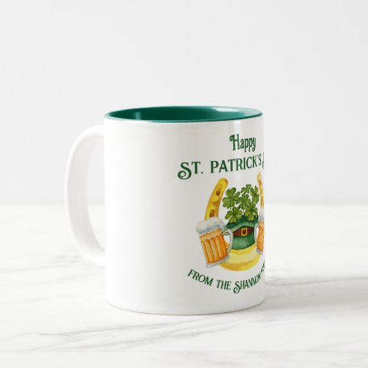 St. Patrick's Day Beer Mokken en Lucky Hoefijzer (Voorkant links)