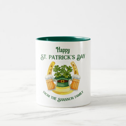 St. Patrick's Day Beer Mokken en Lucky Hoefijzer (Center)