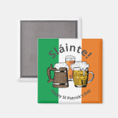 ST PATRICKS DAY Beer Sláinte Irish Flag Magneet (Voorkant / Achterkant)