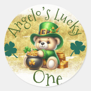 St.Patrick's Day Beerpot Gouden Verjaardag Geluksv Ronde Sticker