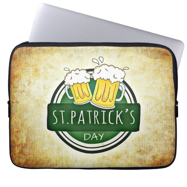 St. Patrick's Day Beers Laptop Sleeve (Voorkant)