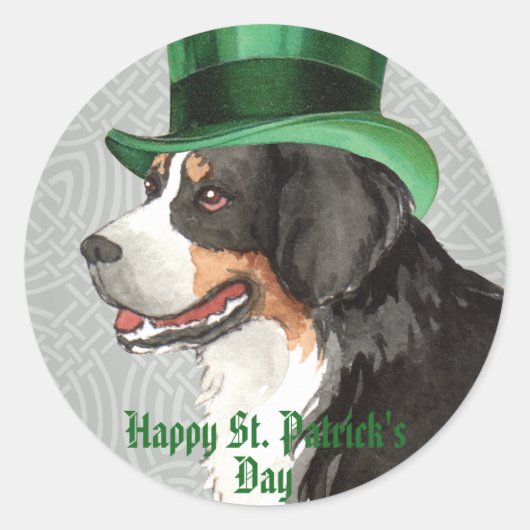 St. Patrick's Day Berner Ronde Sticker (Voorkant)