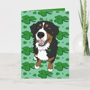 St. Patrick's Day Bernese Mountain Dog Feestdagen Kaart