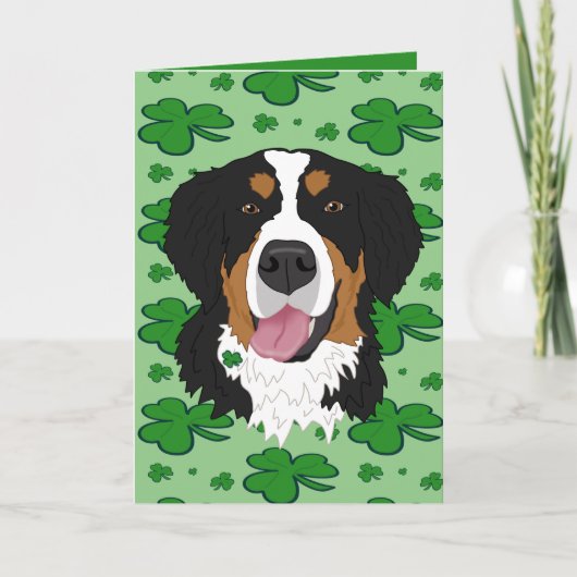 St. Patrick's Day Bernese Mountain Dog Feestdagen Kaart (Voorkant)