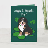 St. Patrick's Day Bernese Mountain Dog Kaart (Voorkant)