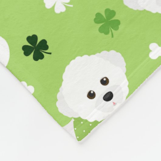St. Patrick's Day Bichon Frise Fleece Deken (Hoek)