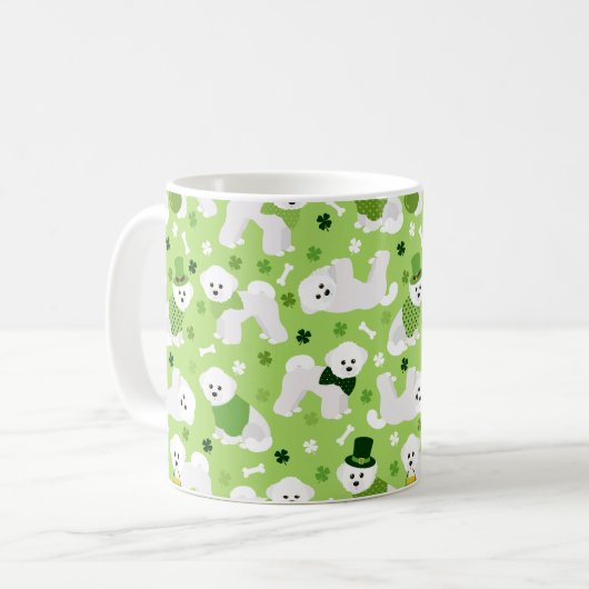 St. Patrick's Day Bichon Frise Koffiemok (Voorkant links)