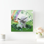 St Patrick's Day - Bichon Frise - Mia Vierkante Klok (Huis)