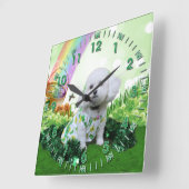 St Patrick's Day - Bichon Frise - Mia Vierkante Klok (Hoek)
