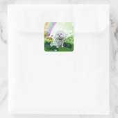 St Patrick's Day - Bichon Frise - Mia Vierkante Sticker (Tas)
