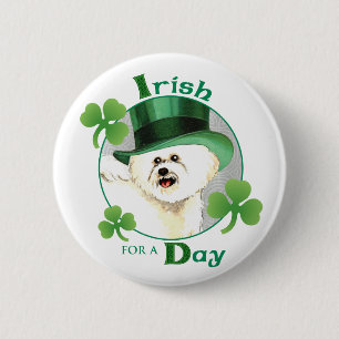 St. Patrick's Day Bichon Ronde Button 5,7 Cm