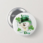 St. Patrick's Day Bichon Ronde Button 5,7 Cm (Voorkant /achterkant)
