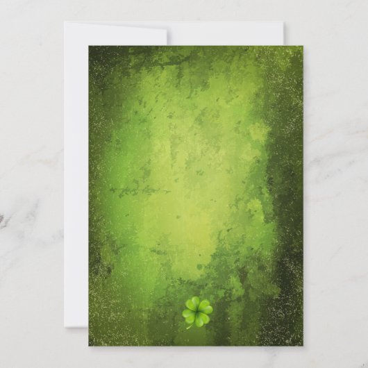 St. Patrick's Day Bier & Shamrocks op Grunge Kaart (Achterkant)
