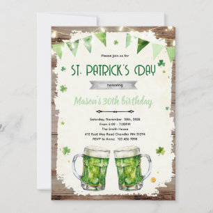 St. Patrick's Day bier verjaardagsuitnodiging Kaart