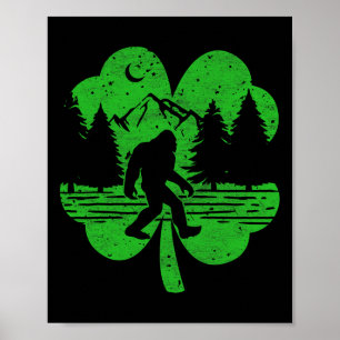 St Patricks Day Bigfoot Ierse Sasquatch Saint Padd Poster