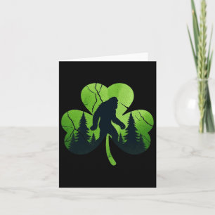 St Patrick's Day Bigfoot Sasquatch Irish Shamrock Kaart