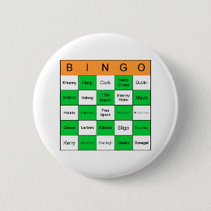 St Patricks Day Bingo Ronde Button 5,7 Cm